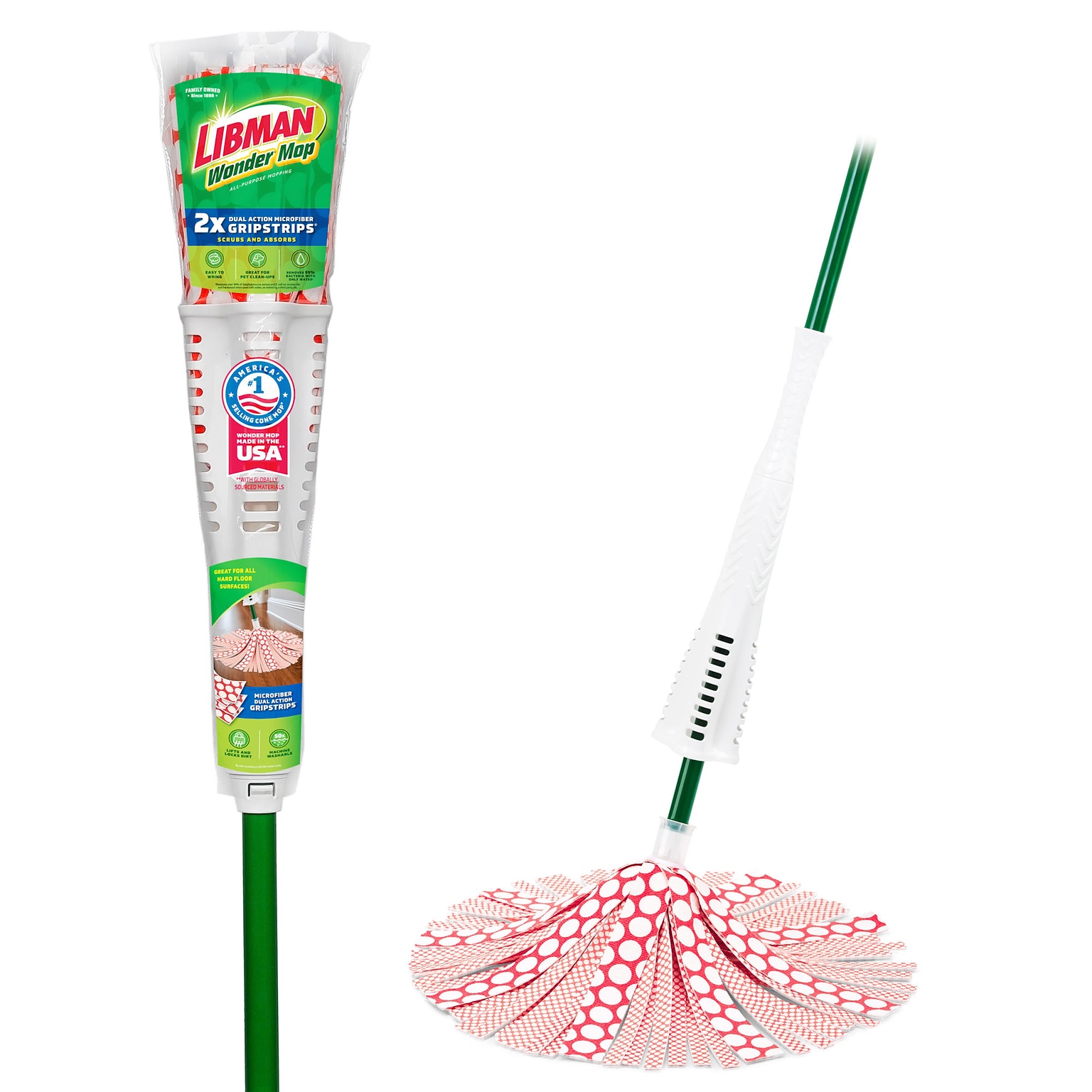 Libman Wonder Microfiber Mop, Multicolor, 4/Carton (2000004)