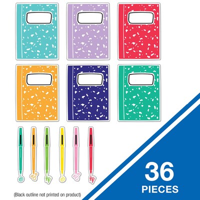 Carson Dellosa Education Notebooks and Pens Cut-Outs, 36/Pack, 3 Packs/Bundle (CD-120632-3)