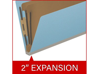 Medical Arts Press Pressboard Classification Folder, 2 Dividers, 2" Expansion, Legal Size, Blue, 10/Box (DV-T52-26-3BLU)