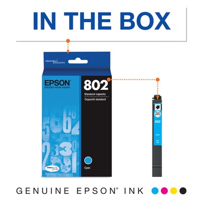 Epson T802 Cyan Standard Yield Ink Cartridge (T802220-S)