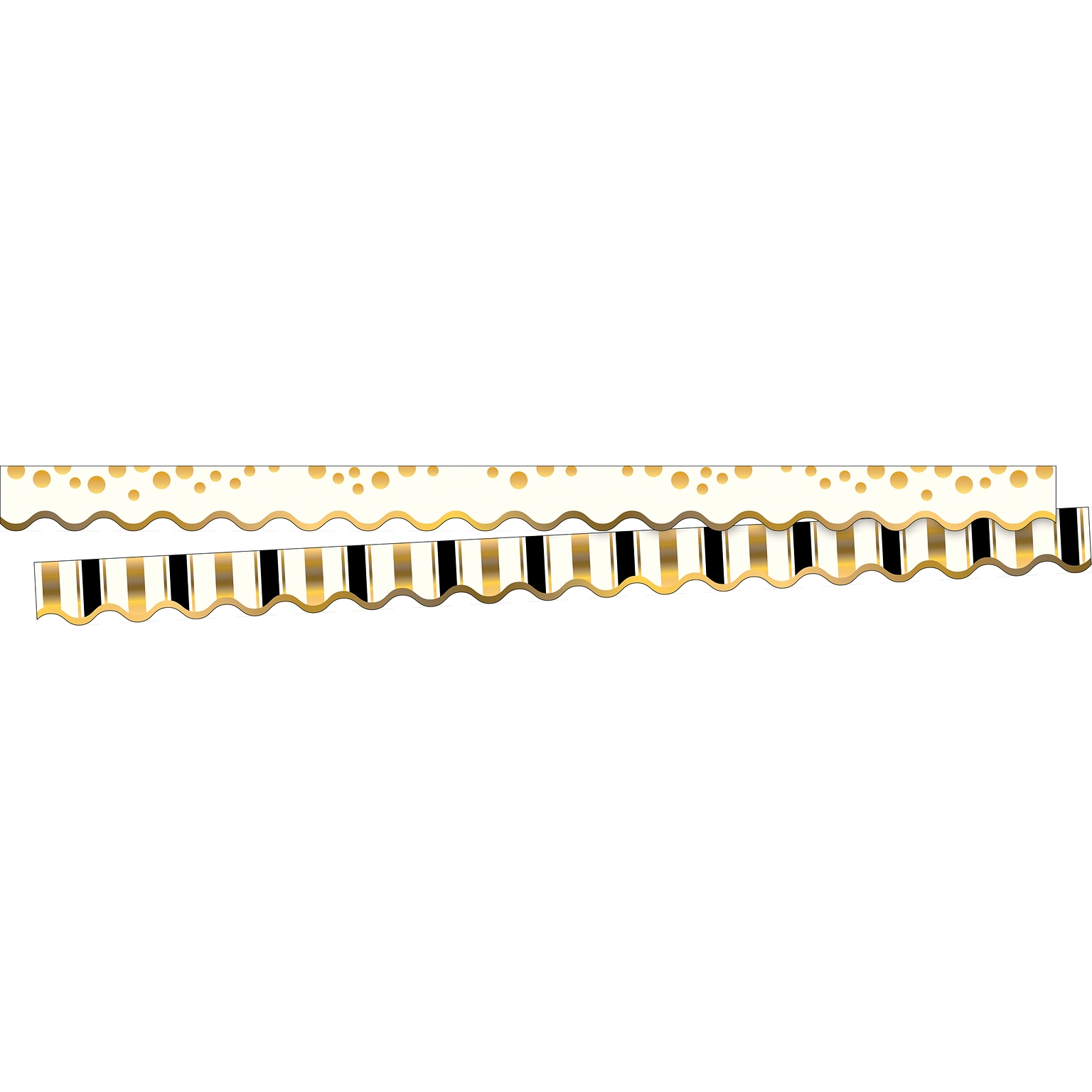 Barker Creek Gold Coins Double-Sided Scalloped Edge Border, 39 x 2.25, 13/Pack