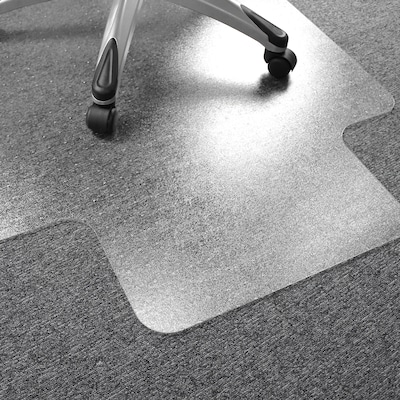 Floortex Ultimat Cleartex Carpet Chair Mat with Lip, 48" x 53", Designed for Medium-Pile Carpet, Clear Polycarbonate (1113423LR)