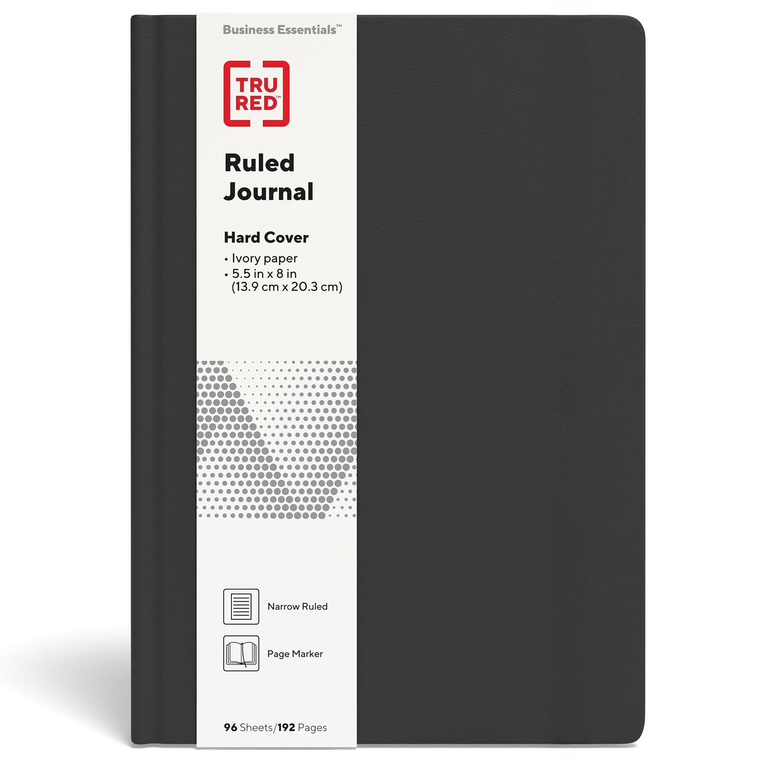 TRU RED™ Medium Hard Cover Ruled Journal, 5 1/2 x 8, Black (TR54769)