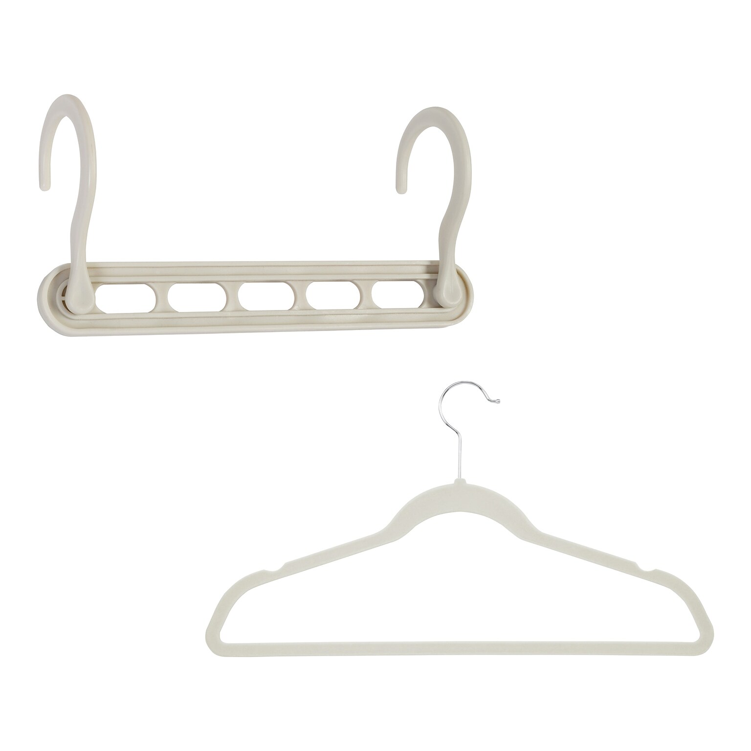 Honey-Can-Do Collapsible and Slim-Profile Nonslip Velvet Hangers, White, 55/Set (HNG-09216)