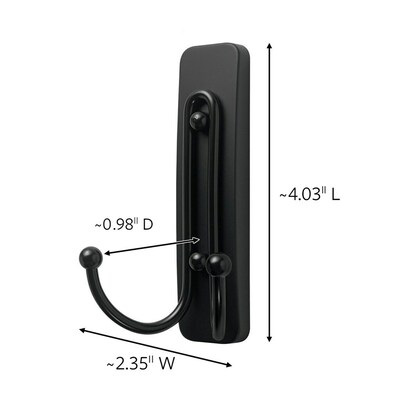 Command Medium Hook, 4 lb., Matte Black (17036MB-ES)