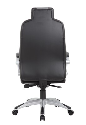 Boss Office Products Ergonomic Vinyl Swivel Executive Chair, Black/Grey (B8871-BKGY)