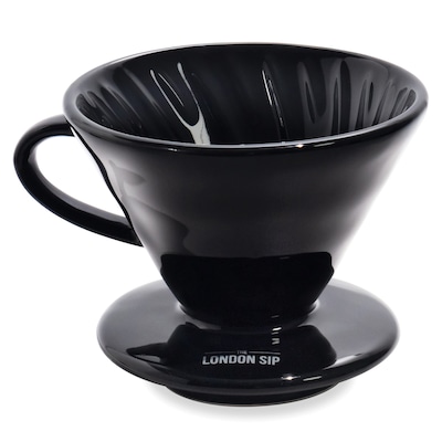 The London Sip 4- Cups Pourover with Manual Burr Coffee Grinder, Black (KITESCLCOFFEE02)