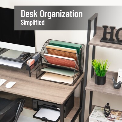 Mind Reader Metal Front Loading Letter Tray, Black (ACCOFILE-BLK)