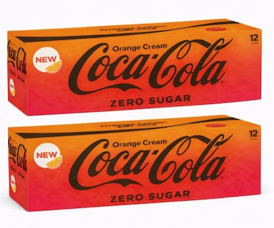 Coca-Cola Zero Sugar Orange Cream Soda, 12 oz., 12 Cans/Pack, 2/Packs (49000558838)