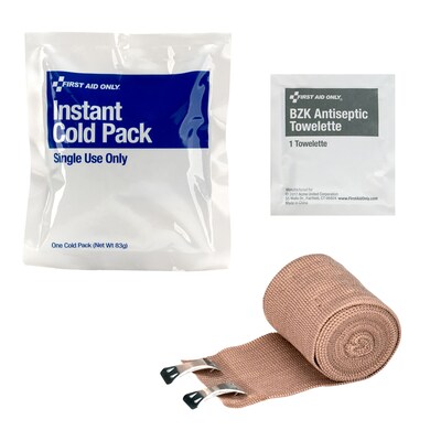 First Aid Only Bumps and Bruises Care Kit, 3 Pieces, 25 Packs/Carton (91577)