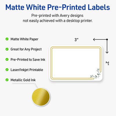 Avery Laser/Inkjet Rectangle Multipurpose Labels, 2 x 3, White, 80/Pack (S00DMP)
