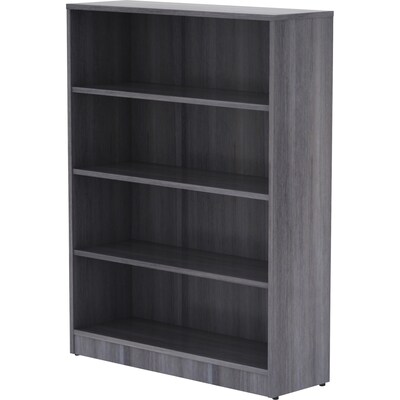 Lorell 48" 4-Shelf Bookcase with Adjustable-Shelves, Weathered Charcoal Laminate (LLR69566)