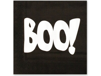Pukka Party Boo! Halloween Paper Napkins, Black, 16/Pack (PTY553)