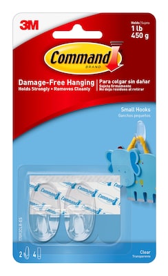 Command Small Hooks, Clear, 2 Hooks (17092CLR-ES)