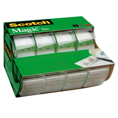 Scotch Magic Invisible Tape with Refillable Dispenser, 3/4 x 8.33 yds., 4 Rolls (4105)