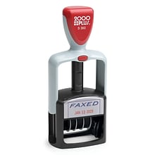 2000 Plus Self-Inking Dater and Message Stamp, FAXED, Blue and Red Inks (011032)