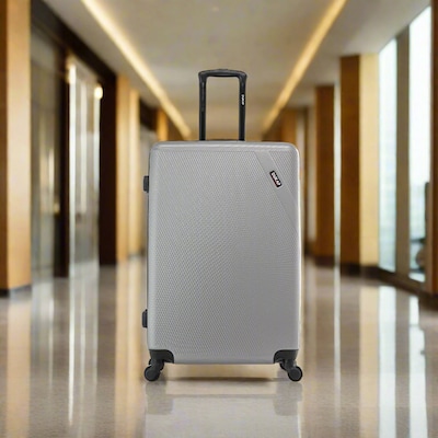 DUKAP Discovery 29.52" Hardside Suitcase, 4-Wheeled Spinner, TSA Checkpoint Friendly, Silver (DKDIS00L-SIL)