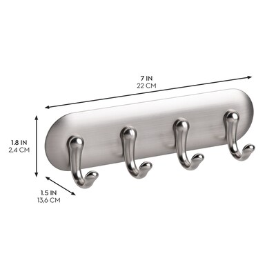 iDESIGN Wall Rack, Brushed Nickel, ABS, 2/Pack (28038M2)