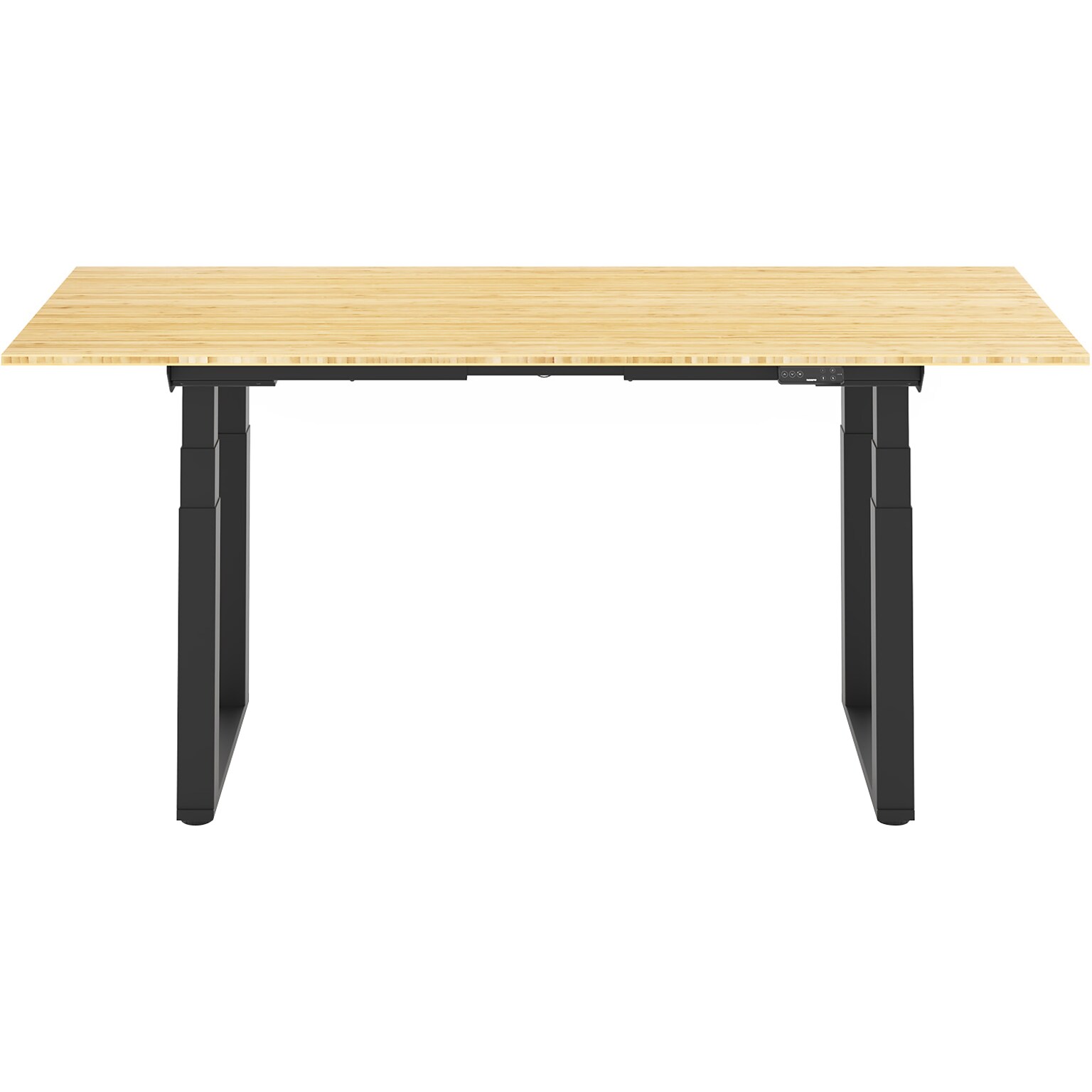 FlexiSpot E7Q 72W Electric Adjustable Standing Desk, Bamboo/Black (E7QBR7230-LBZB)