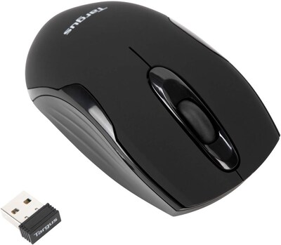 Targus W575 Wireless Ergonomic Ambidextrous Optical USB Gaming Mouse, Black (AMW575TT)