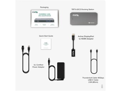 Plugable Thunderbolt 3 and USB-C Dual Display Docking Station (TBT3-UDC3)