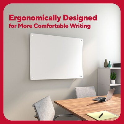 TRU RED™ Ergonomic Curved Magnetic Glass Dry-Erase Whiteboard, 4 x 3 (TR62094)