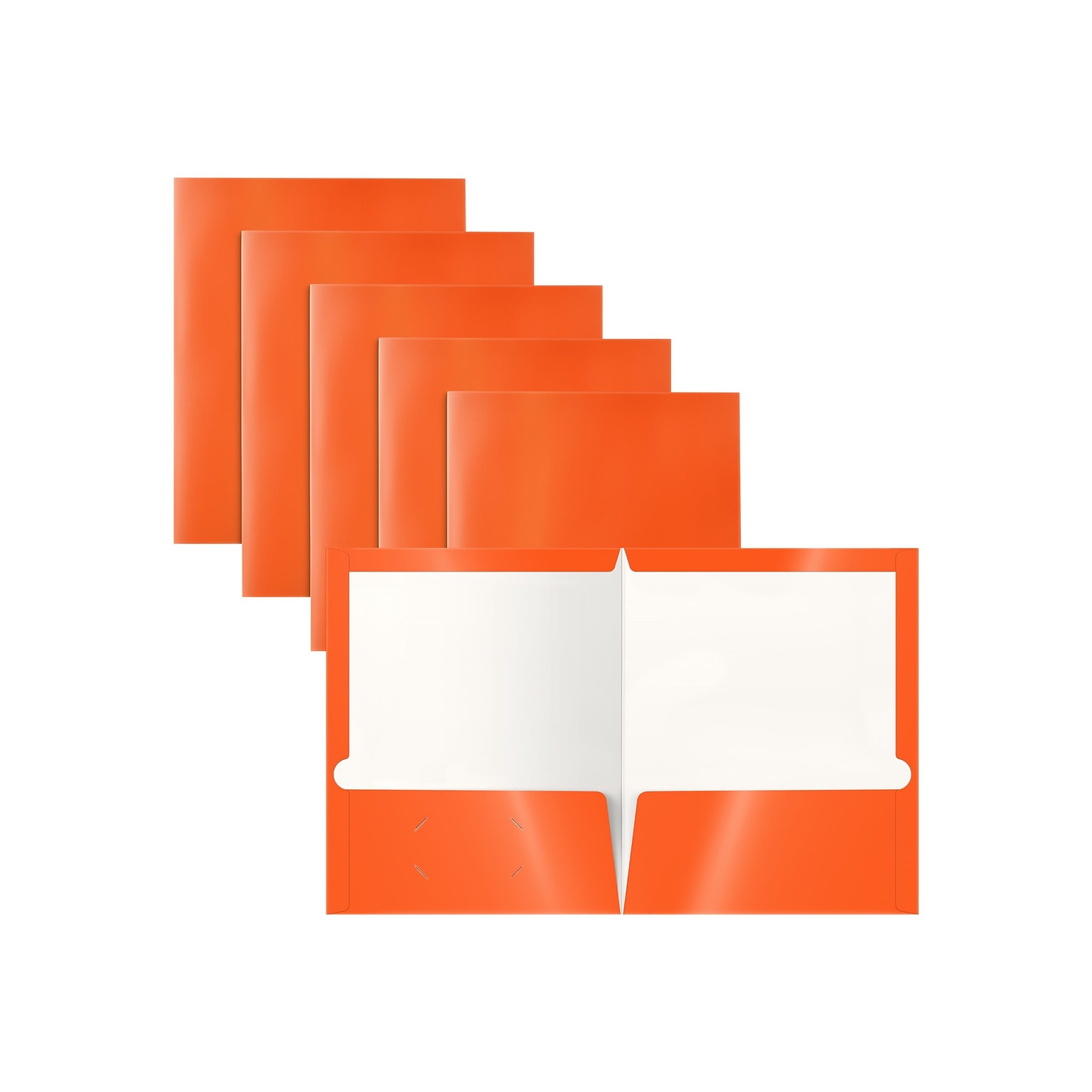 Better Office Glossy 2-Pocket Portfolio Folder, Orange, 25/Pack (80187-25PK)