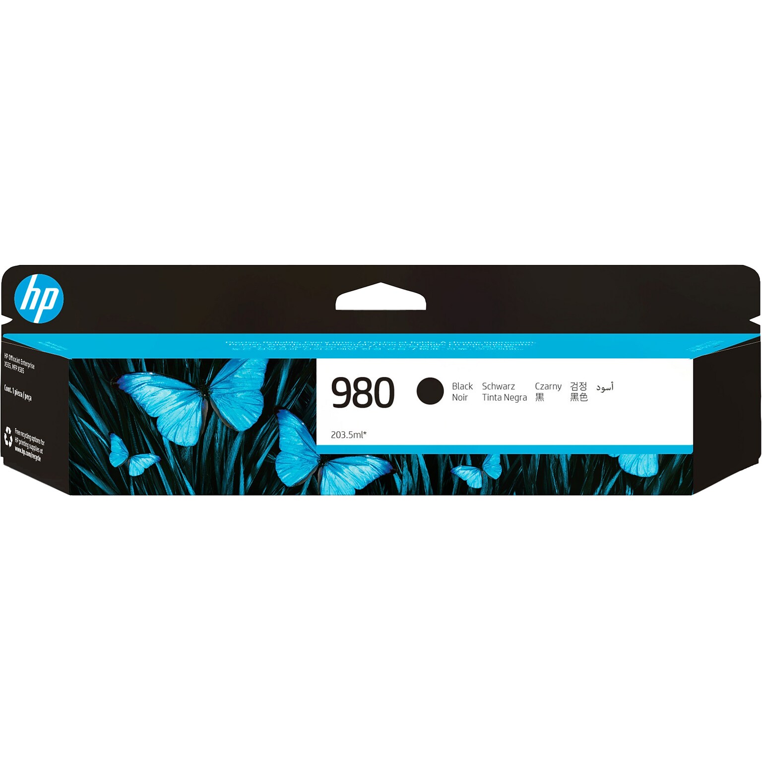 HP 980 Black Standard Yield Ink Cartridge, Prints Up to 10,000 Pages (D8J10A)