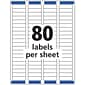 Avery Laser Return Address Labels, 1/2" x 1-3/4", White, 80 Labels/Sheet, 250 Sheets/Box (5967)