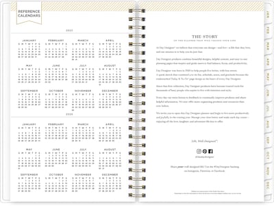 2025 Blue Sky Day Designer Tile 5" x 8" Weekly & Monthly Planner, Plastic Cover, Blue/White (101410-25)