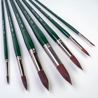 Silver Brush Ruby Satin Long Round Brush, 7/Pack (SLVRS2593)