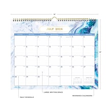 2024-2025 Blue Sky Gemma 15 x 12 Academic Monthly Wall Calendar, Blue/White (147010-A25)