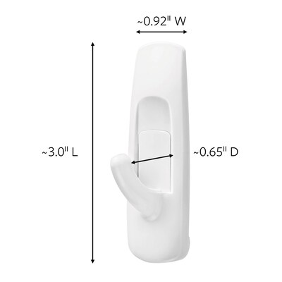 Command Medium Utility Hooks, 3 lb., White, 6/Pack (17001-VP-6P)