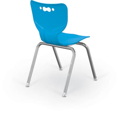 MooreCo 18 Hierarchy Student Chair with 4 Legs, Blue/Chrome Base (703673611091)