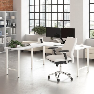 Bush Business Furniture Hustle 72"W Computer Desk with Metal Legs, White (HUD272WH)