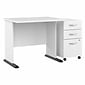 Bush Business Furniture Studio A 36"W Small Computer Desk with 3 Drawer Mobile File Cabinet, White (STA005WHSU)