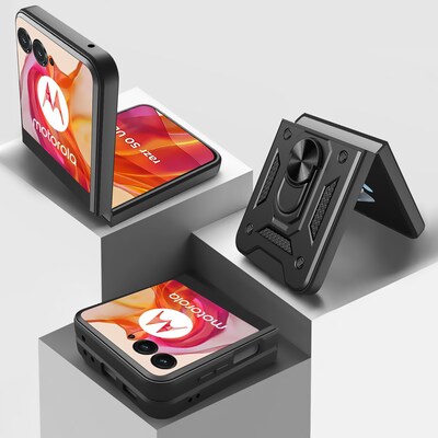 SaharaCase Raider Series Kickstand Case for Motorola Razr (2024), Scorpion Black (CP00624)