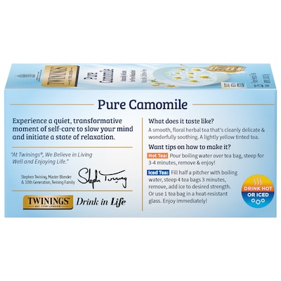 Twinings Pure Camomile Herbal Tea Bags, 25/Box (TNA85142)