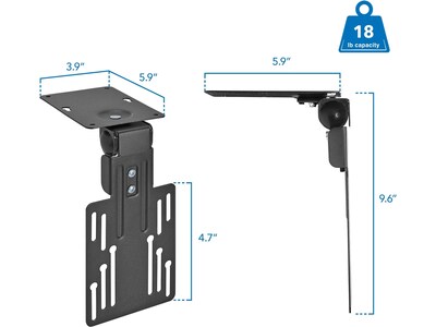 Mount-It! Tilt and Swivel Under-Cabinet and Ceiling TV Mount, 18 lbs. Max. (MI-4200)