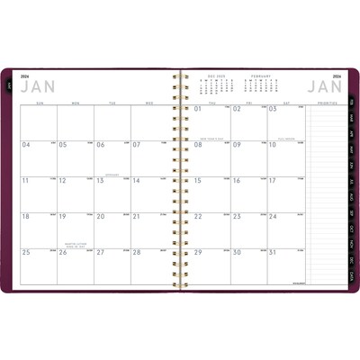 2026 AT-A-GLANCE Contemporary 8.25" x 11" Weekly & Monthly Planner, Faux Leather Cover, Purple (70-940X-14-26)