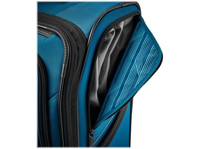 American Tourister Zoom Turbo Polyester 4-Wheel Spinner Luggage, Teal Blue (131400-1855)