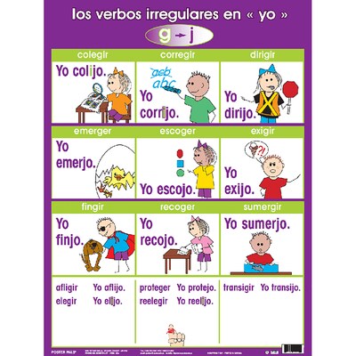 Poster Pals 24" x 18" Irregular Verb Poster Set, Spanish, 7/Set (PSZPS33)