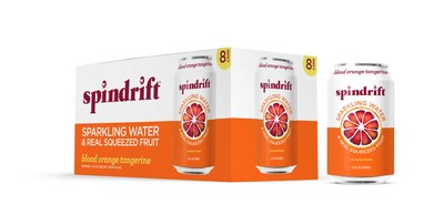 Spindrift Blood Orange Tangerine Flavored Sparkling Seltzer Water, 12 oz., 24 Cans/Carton (SDR14220)