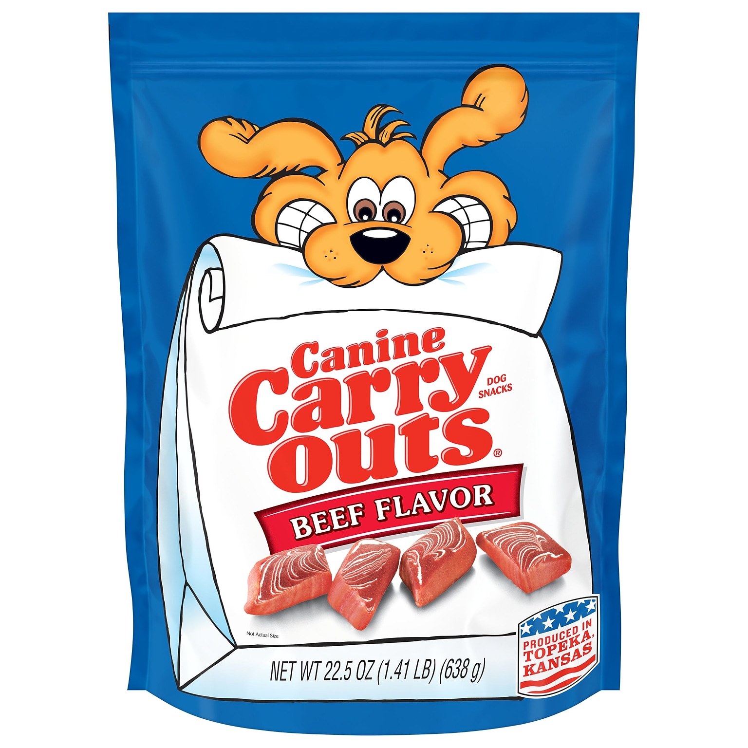 Canine Carry Outs Beef Flavor Dog Treats, 25 oz. Bag, 6/Carton (SMU50154CS)