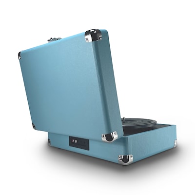 Victor Metro Plus Bluetooth Suitcase Turntable 3-Speed Vinyl Record Player with Speakers, Turquoise (VSRP-850B-TQ)