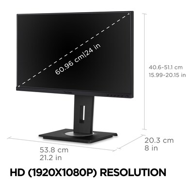 ViewSonic 24" 60 Hz LED Monitor, Black (VG245)