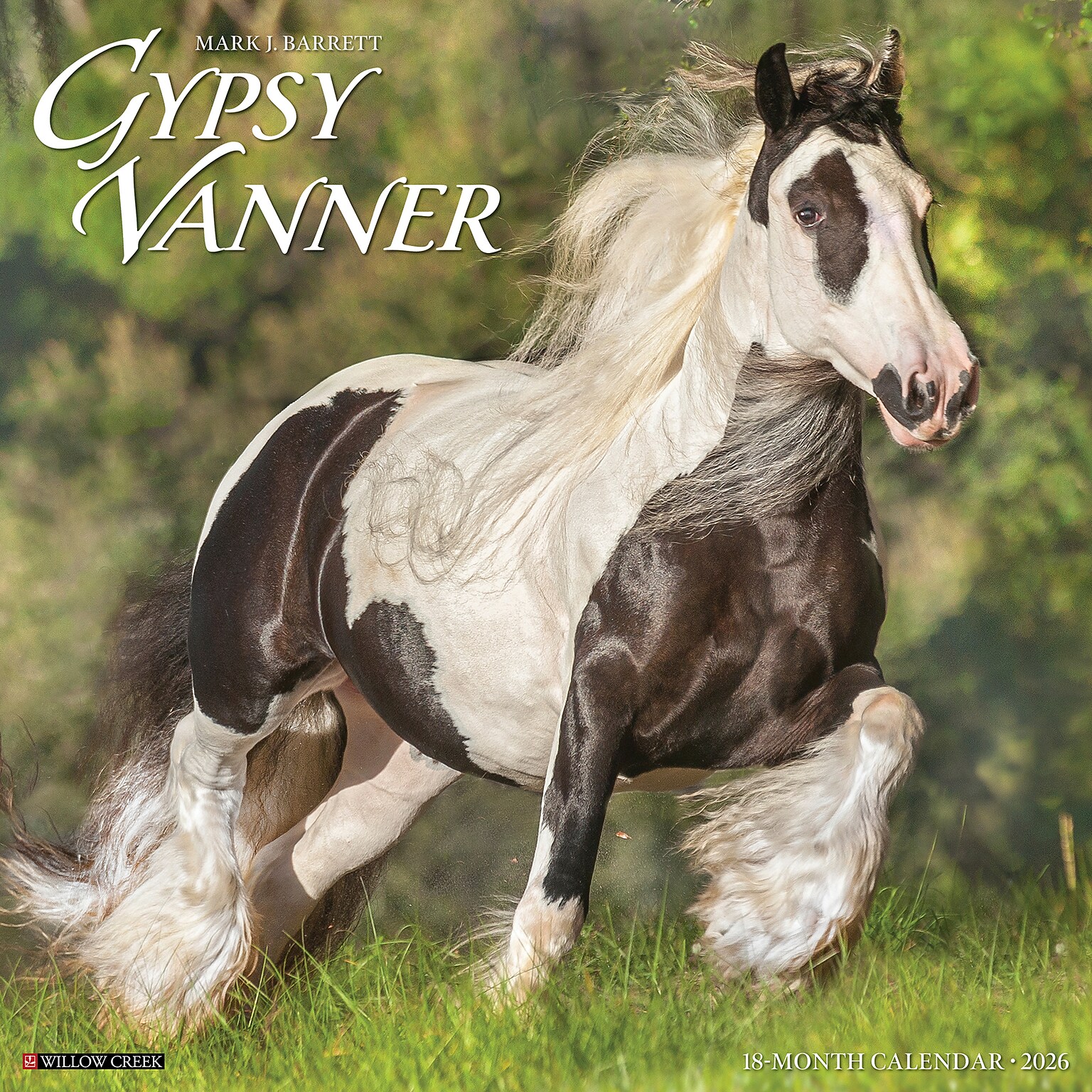 2026 Willow Creek Gypsy Vanner Horse 12 x 12 Monthly Wall Calendar (51429)