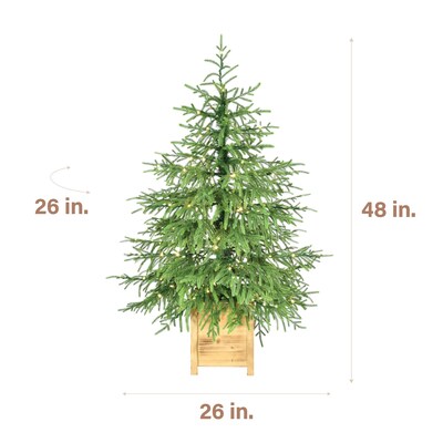 Fraser Hill Farm 4 Real Feel Pre-Lit Artificial Christmas Trees (FFRF048P-5MGR)