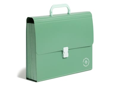 U Brands U-Eco Polypropylene Expandable File, 26-Pocket, Letter Size, Green (6491T02-06)
