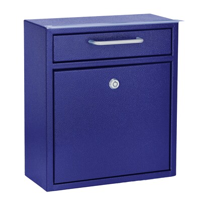 AdirOffice Steel Indoor/Outdoor Interoffice Drop Box Mailbox, Medium, Blue (631-05-BLU-PKG)